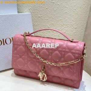 Replica Dior Miss Dior Top Handle Bag Cannage Lambskin M0997 Melocoton