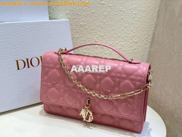 Replica Dior Miss Dior Top Handle Bag Cannage Lambskin M0997 Melocoton 3