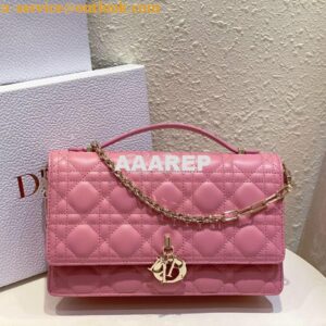 Replica Dior Miss Dior Top Handle Bag Cannage Lambskin M0997 Melocoton 2