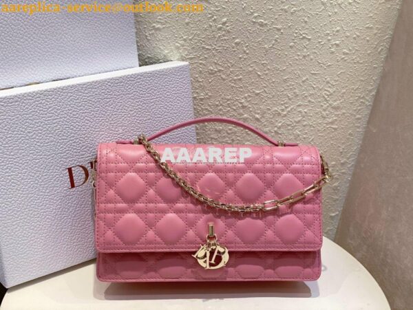 Replica Dior Miss Dior Top Handle Bag Cannage Lambskin M0997 Melocoton 4