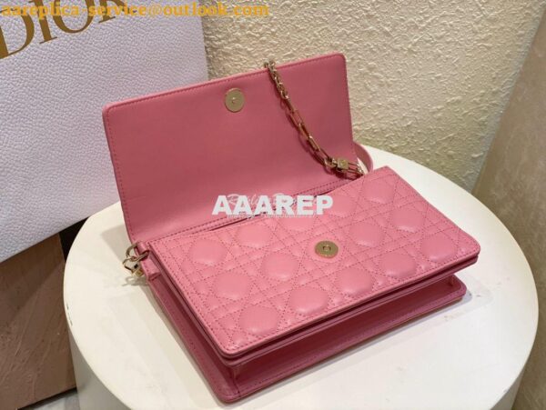 Replica Dior Miss Dior Top Handle Bag Cannage Lambskin M0997 Melocoton 9