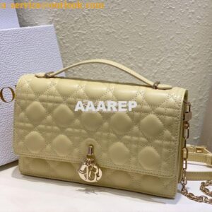 Replica Dior Miss Dior Top Handle Bag Cannage Lambskin M0997 Pastel Ye