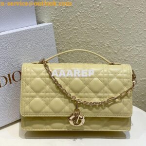 Replica Dior Miss Dior Top Handle Bag Cannage Lambskin M0997 Pastel Ye 2