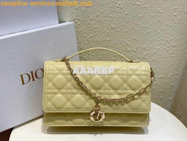 Replica Dior Miss Dior Top Handle Bag Cannage Lambskin M0997 Pastel Ye 4