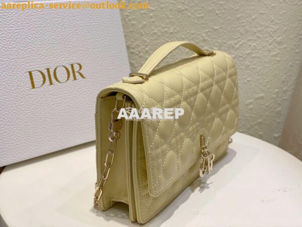 Replica Dior Miss Dior Top Handle Bag Cannage Lambskin M0997 Pastel Ye 5