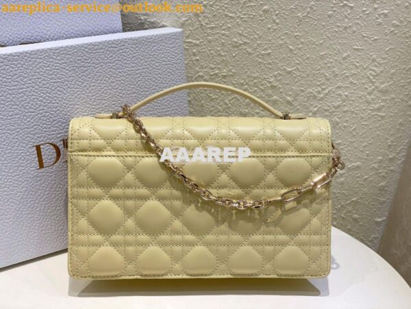 Replica Dior Miss Dior Top Handle Bag Cannage Lambskin M0997 Pastel Ye 8