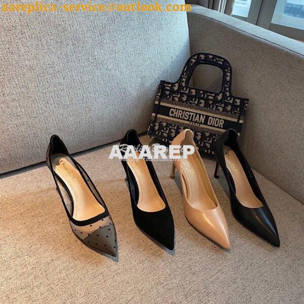 Replica Dior D-Moi Pump Black Suede Lambskin KDP487 3