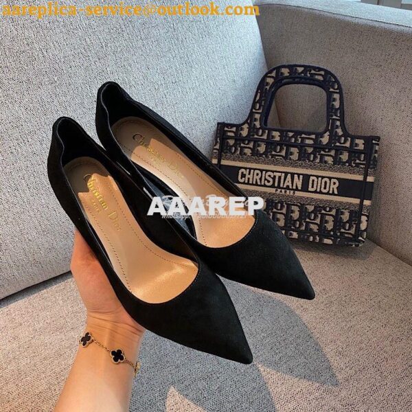 Replica Dior D-Moi Pump Black Suede Lambskin KDP487 6