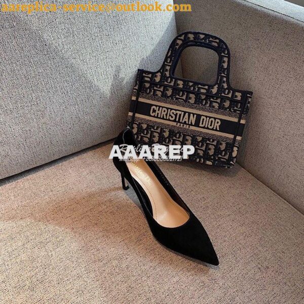 Replica Dior D-Moi Pump Black Suede Lambskin KDP487 7