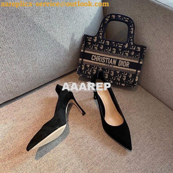 Replica Dior D-Moi Pump Black Suede Lambskin KDP487 8