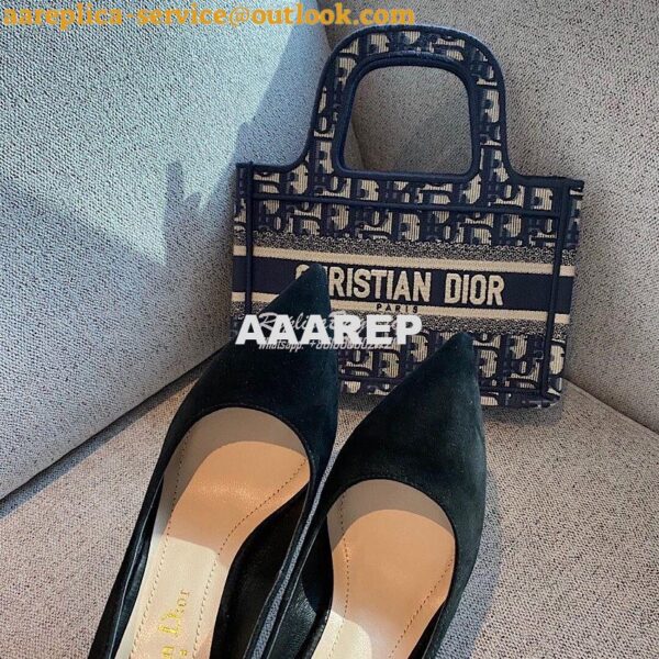 Replica Dior D-Moi Pump Black Suede Lambskin KDP487 9