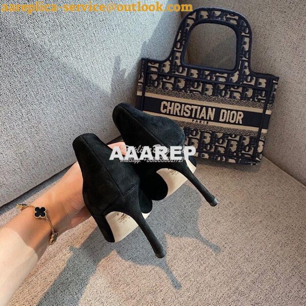 Replica Dior D-Moi Pump Black Suede Lambskin KDP487 10