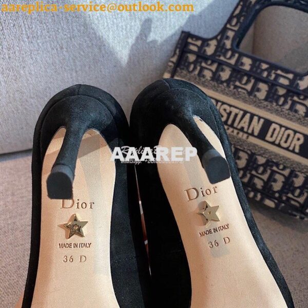 Replica Dior D-Moi Pump Black Suede Lambskin KDP487 11