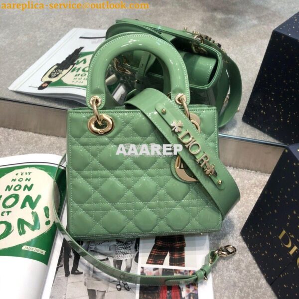 Replica Dior My ABCdior Lady Dior Bag in Patent Calfskin M0538 Avocado 5