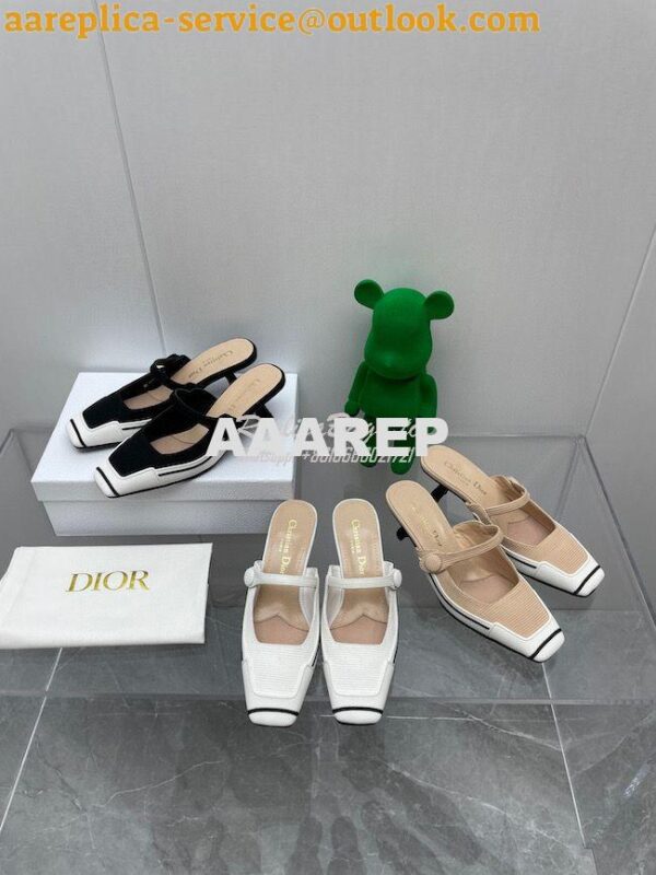 Replica Dior D-Motion Heeled Mule Technical Fabric and Rubber KCP953 3