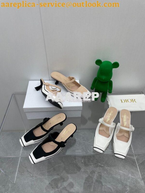 Replica Dior D-Motion Heeled Mule Technical Fabric and Rubber KCP953 4