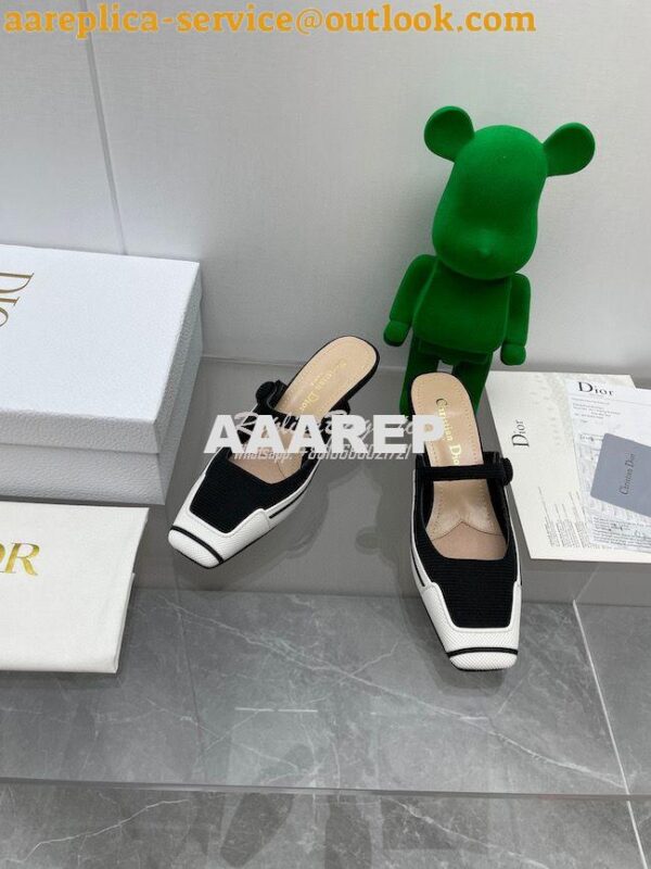 Replica Dior D-Motion Heeled Mule Technical Fabric and Rubber KCP953 7