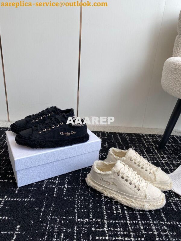 Replica Dior D-Blaze Sneaker Fringed Cotton Canvas KCK405 3