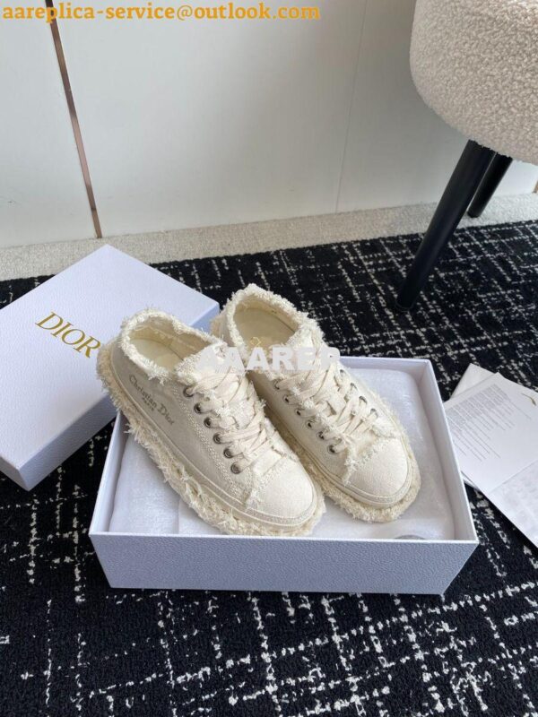 Replica Dior D-Blaze Sneaker Fringed Cotton Canvas KCK405 6