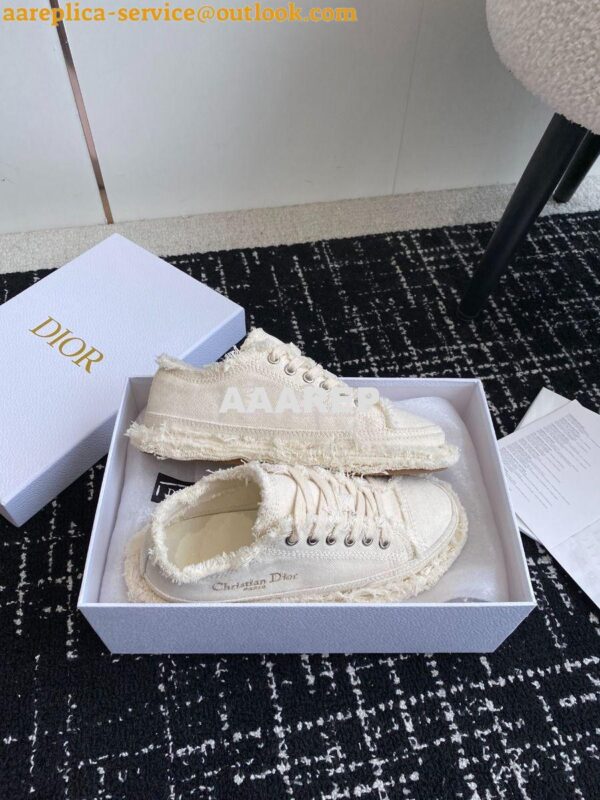 Replica Dior D-Blaze Sneaker Fringed Cotton Canvas KCK405 8