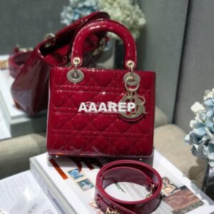 Replica Dior My ABCdior Lady Dior Bag in Patent Calfskin M0538 Cherry