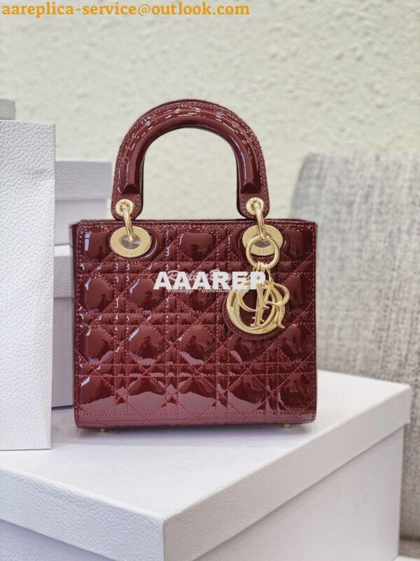 Replica Dior My ABCdior Lady Dior Bag in Patent Calfskin M0538 Claret 5