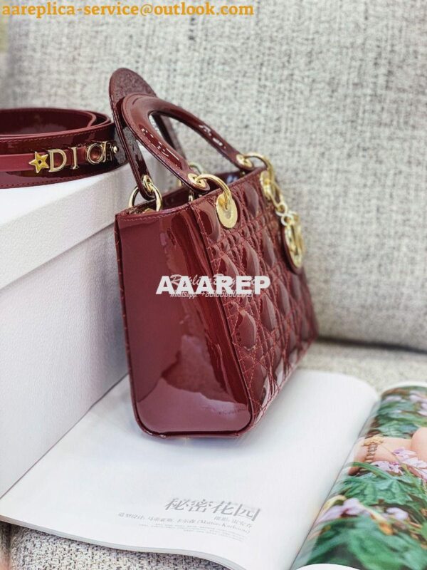 Replica Dior My ABCdior Lady Dior Bag in Patent Calfskin M0538 Claret 6