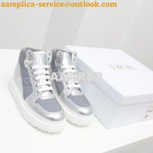 Replica Dior D-Player Sneaker Grey Quilted Nylon KCK315N