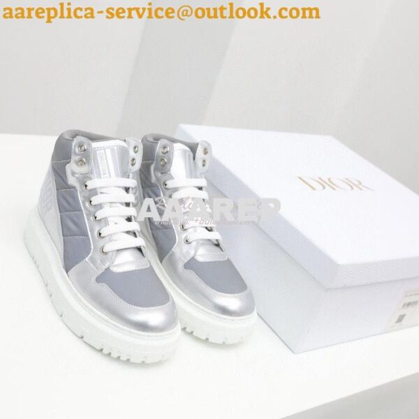 Replica Dior D-Player Sneaker Grey Quilted Nylon KCK315N 3