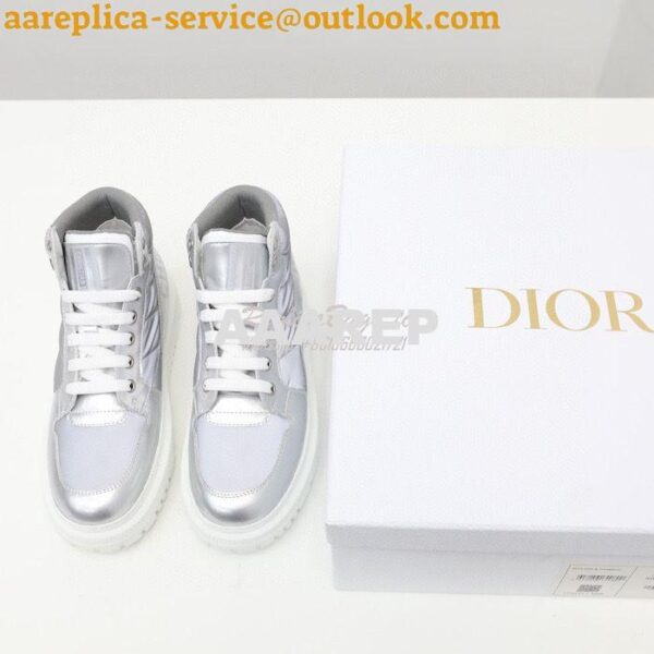 Replica Dior D-Player Sneaker Grey Quilted Nylon KCK315N 4