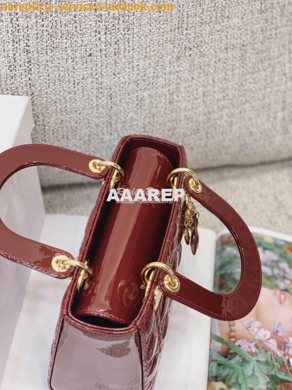 Replica Dior My ABCdior Lady Dior Bag in Patent Calfskin M0538 Claret 10