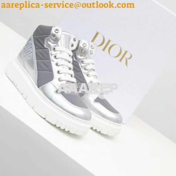 Replica Dior D-Player Sneaker Grey Quilted Nylon KCK315N 6