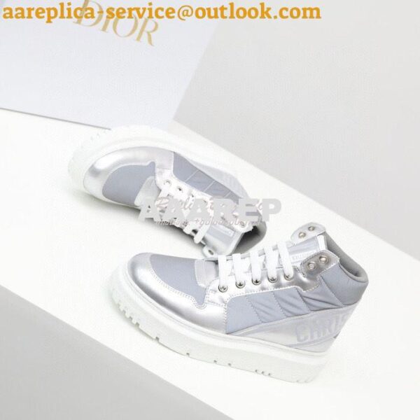 Replica Dior D-Player Sneaker Grey Quilted Nylon KCK315N 8