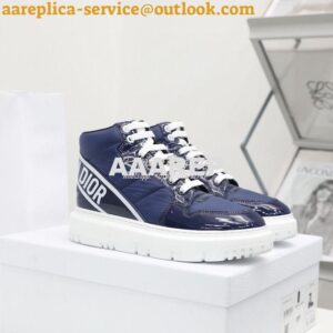 Replica Dior D-Player Sneaker Navy Blue Quilted Nylon KCK315N