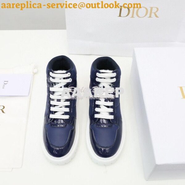 Replica Dior D-Player Sneaker Navy Blue Quilted Nylon KCK315N 5