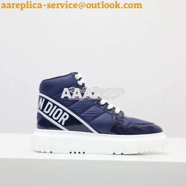 Replica Dior D-Player Sneaker Navy Blue Quilted Nylon KCK315N 6