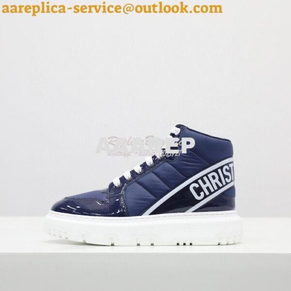 Replica Dior D-Player Sneaker Navy Blue Quilted Nylon KCK315N 7