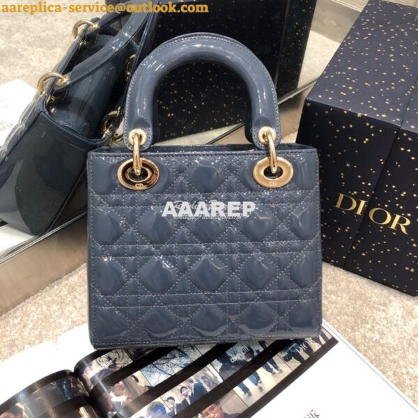 Replica Dior My ABCdior Lady Dior Bag in Patent Calfskin M0538 Dark De 12