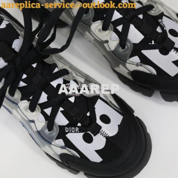 Replica Dior D-Connect Sneaker Black Spatial Printed Reflective Techni 5