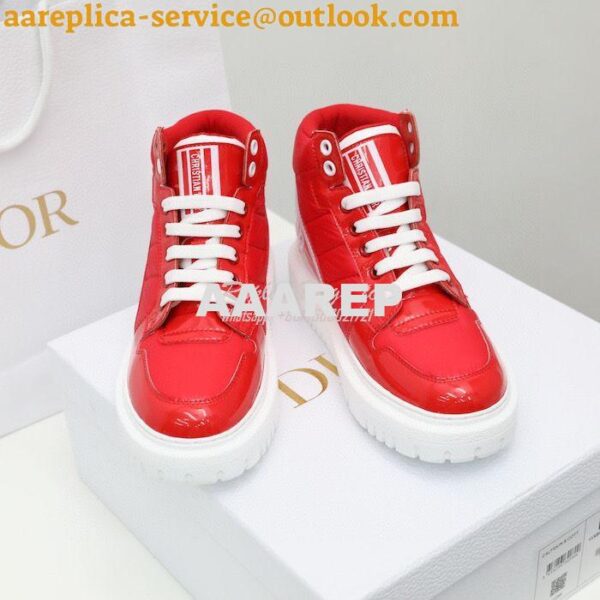 Replica Dior D-Player Sneaker Red Quilted Nylon KCK315N 5