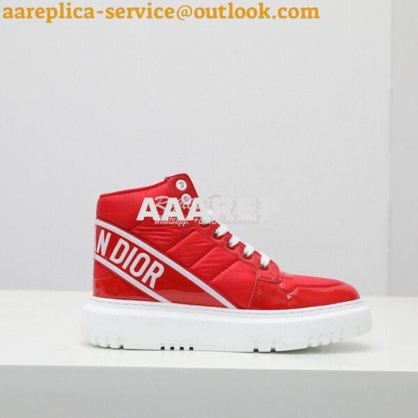 Replica Dior D-Player Sneaker Red Quilted Nylon KCK315N 6