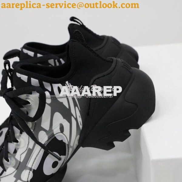 Replica Dior D-Connect Sneaker Black Spatial Printed Reflective Techni 6