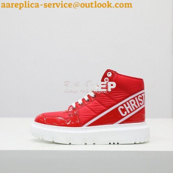 Replica Dior D-Player Sneaker Red Quilted Nylon KCK315N 7