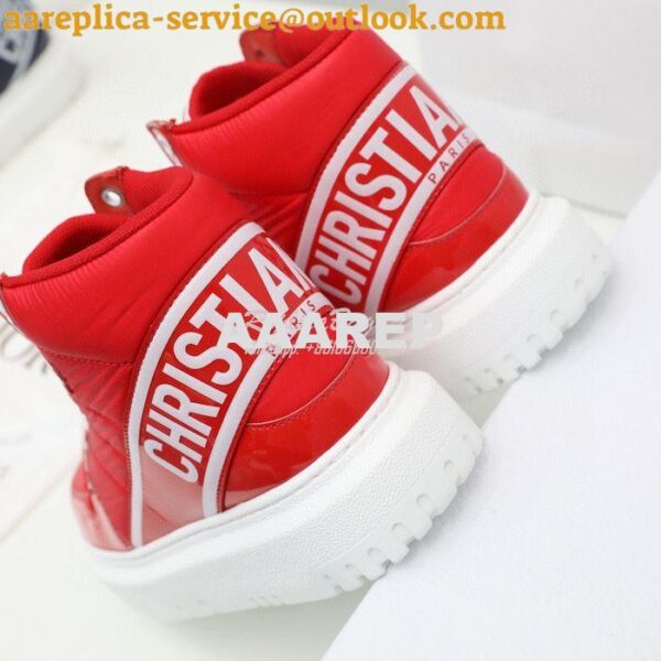 Replica Dior D-Player Sneaker Red Quilted Nylon KCK315N 8