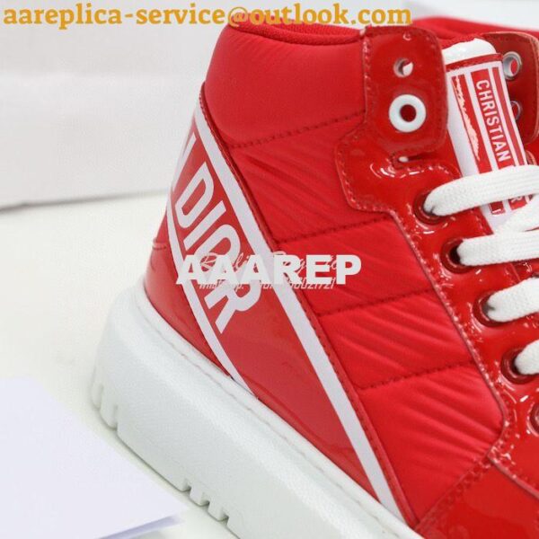 Replica Dior D-Player Sneaker Red Quilted Nylon KCK315N 9