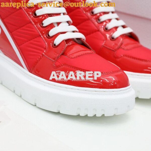 Replica Dior D-Player Sneaker Red Quilted Nylon KCK315N 10