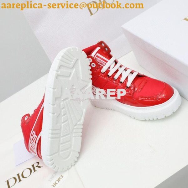 Replica Dior D-Player Sneaker Red Quilted Nylon KCK315N 11