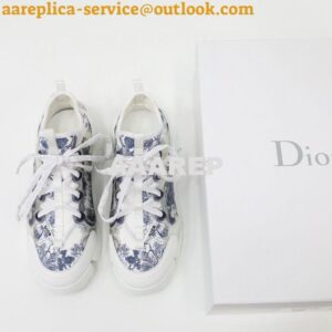 Replica Dior D-Connect Sneaker Deep Blue Toile de Jouy Technical Fabri 2