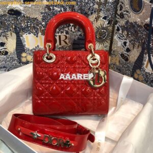 Replica Dior My ABCdior Lady Dior Bag in Patent Calfskin M0538 Red