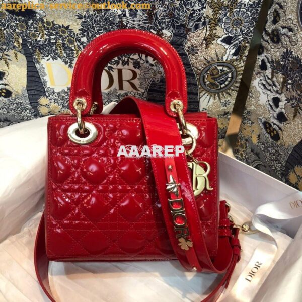 Replica Dior My ABCdior Lady Dior Bag in Patent Calfskin M0538 Red 4